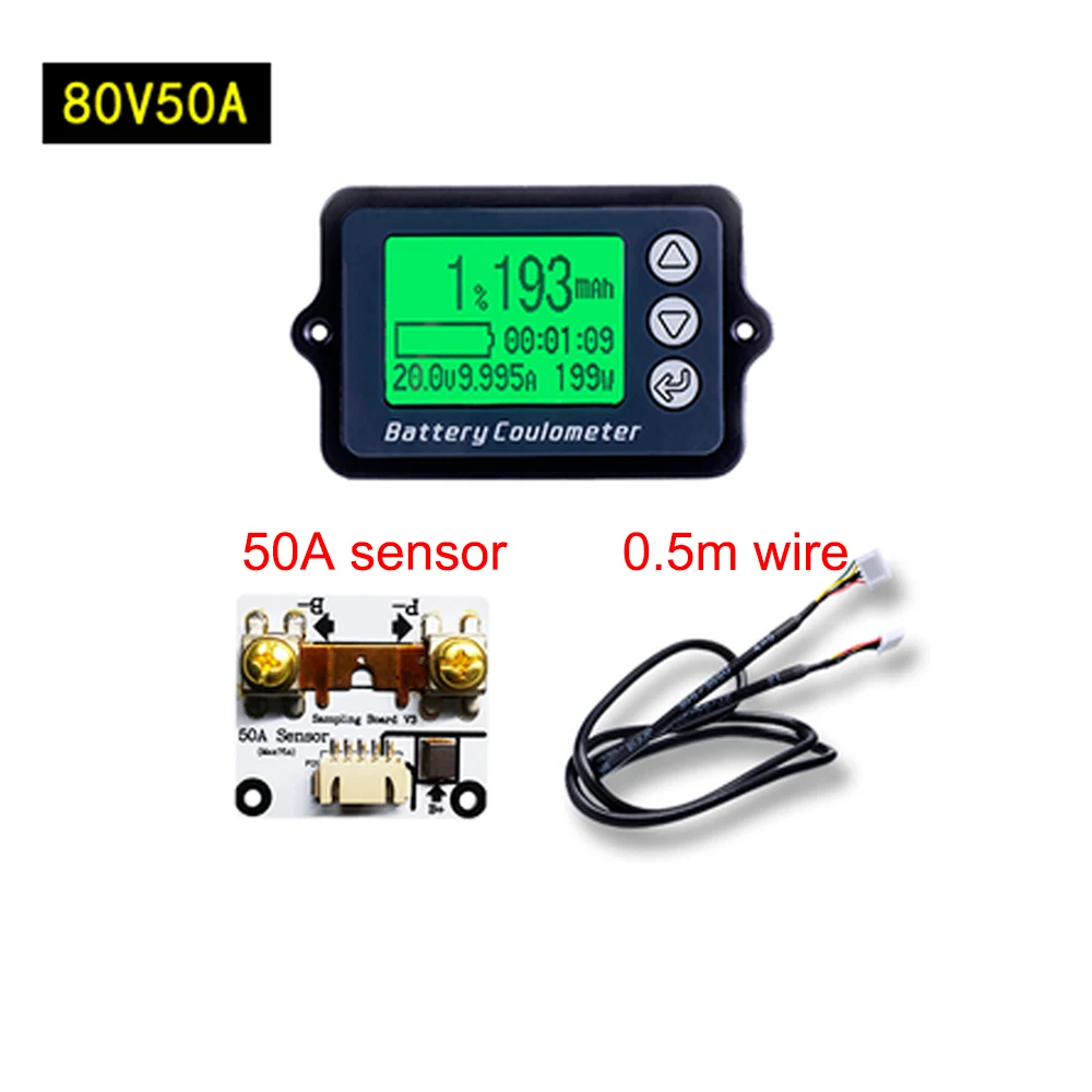 TK15 DC8 80V 50A кулометр батареи Профессиональный Точный тестер для счетчика LiFePo