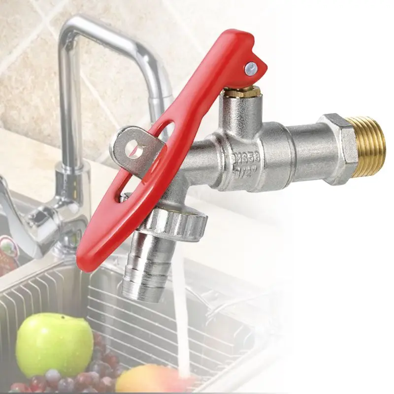 1/2'' Brass Thread Water Tap Lockable Washing Machine Faucet Water Flow Control Faucets Water