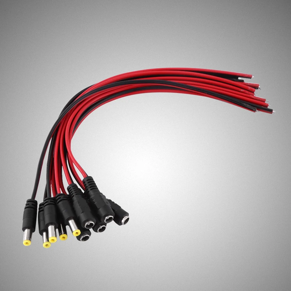 10 шт./компл. 12V видеонаблюдения Камера DC Мужской Мощность Подключите кабель переменного тока 11,1 дюймов DC Мощность со штекера на гнездо соединительные кабели