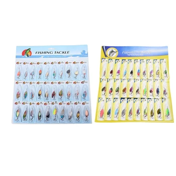 

30 x Metal Mixed Spinners Fishing Lure Pike Salmon Baits & 30 Bait Hook Fishing Lures for Fishing