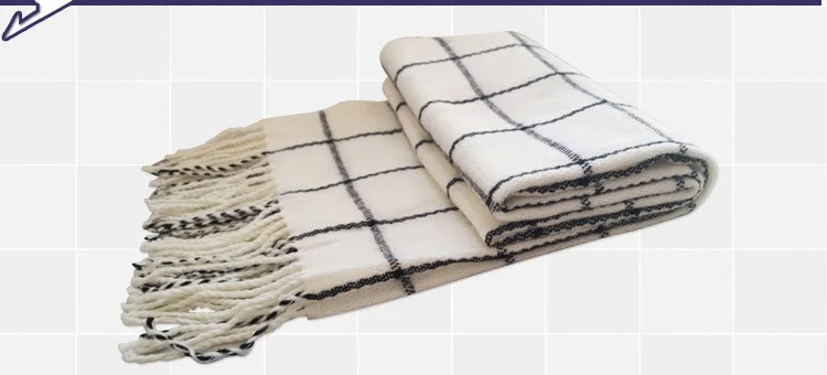 妖精的尾巴 魔导士 纳兹·多拉格尼尔 黑白格子毛呢加厚围巾现货35 (1)