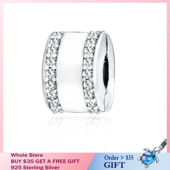 

2020 100% 925 Sterling Silver Sparkling Sunburst Clip Charm Sterling Silver fit Original Pandora Bracelets Jewelry Women