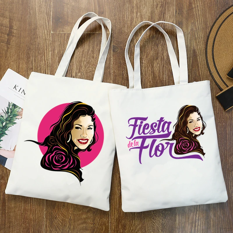 

Selena Quintanilla Women Foldable Canvas Shoulder Bag Canvas Tote Eco Shopping Bag Canvas Tote Bag HandBag Daily Use