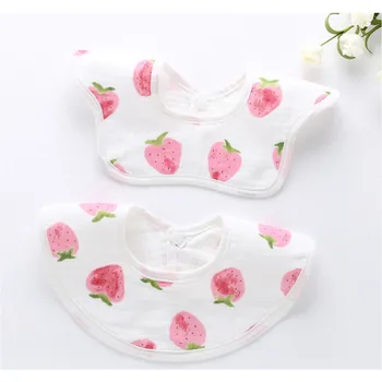 

2Pcs/Set Kids Cute Cotton Feeding Burp Cloths Apron Infant Animal Printing Bibs Baby Soft Cartoon Lunch Bib Saliva Dripping Bibs