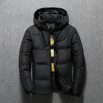 

New Fashion Men Hooded Parka Winter Jacket Coat Mens Windproof Jackets Warm Outwear Male Solid Color Thick Coats Parkas Clothes