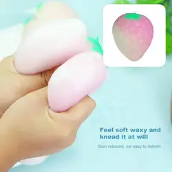 Balle de décompression à la fraise, couleur vive, anti Stress, jouets 