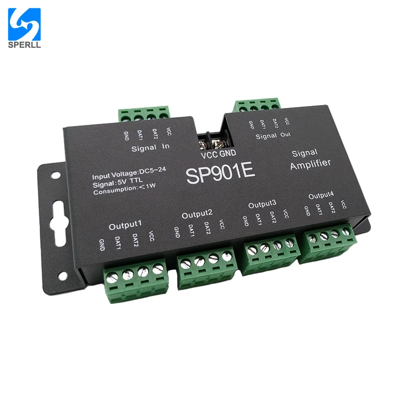 Усилитель сигнала SP901E SPI TTL светодиодный контроллер для WS2812B WS2811 RGB Светодиодная