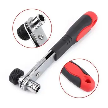 

Mini 1/4 Ratchet Socket Wrench Screwdriver Tools Square Head Hexagonal Socket Double Wrench Right Angle Turning Antiskid Handle