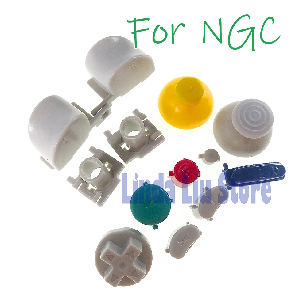 30Set Set Completo Abxy Z Keypad L R Pulsanti Per Nintend Ngc Controller Colorful Thumb Touch Button Keys Joystick Cover Cap Parts