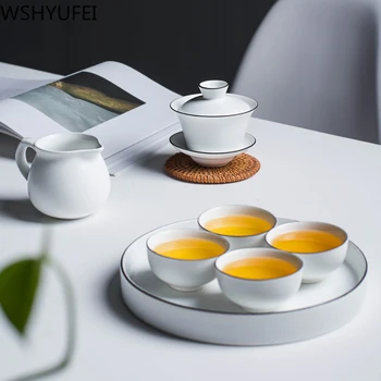

New style Elegant black ceramic tea set Tea set teapot Travel convenience Tea set Office household drinking utensils WSHYUFEI