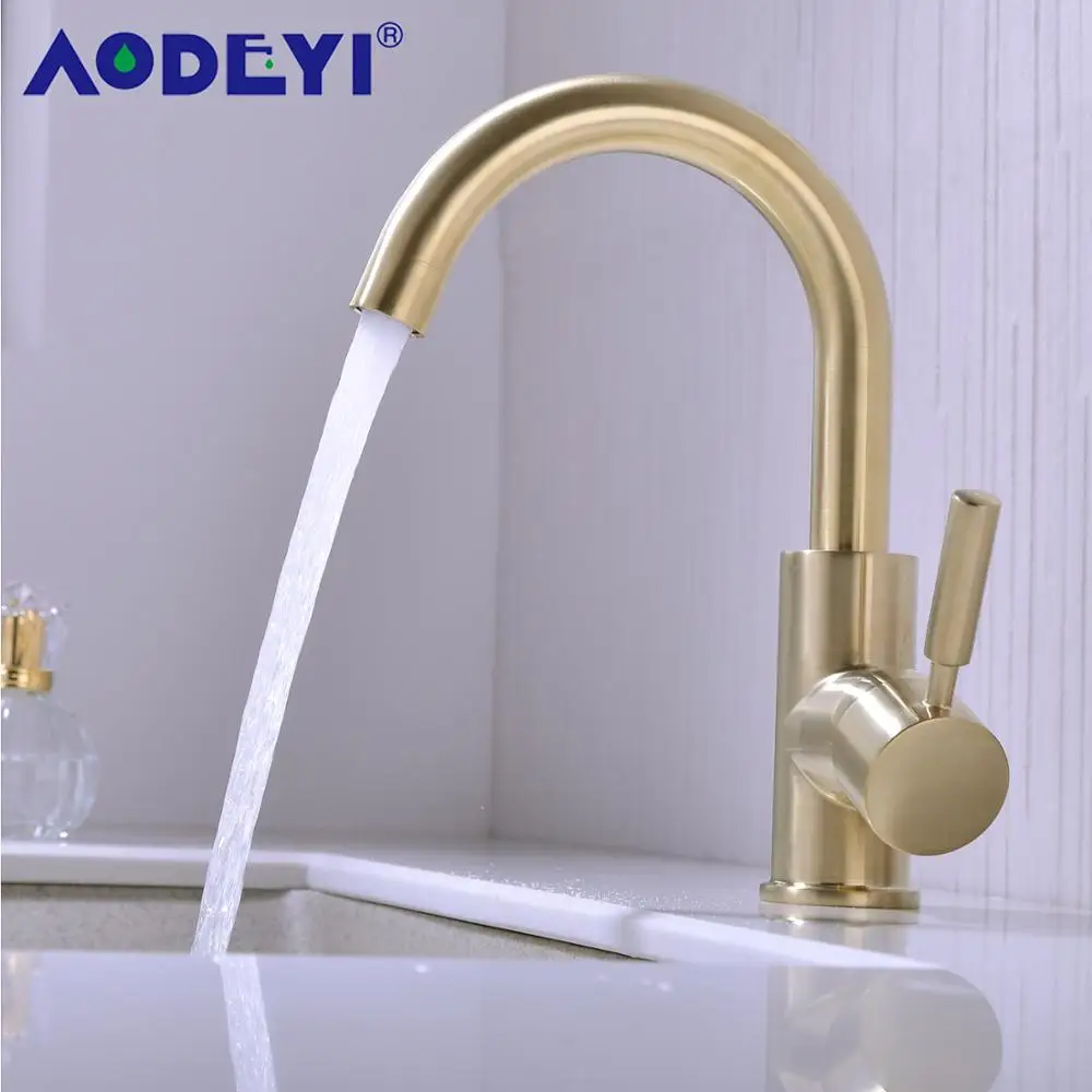 Bathroom Faucet Brass Black Basin Cold And Hot Water Mixer Sink Tap With Pop Up Drain
