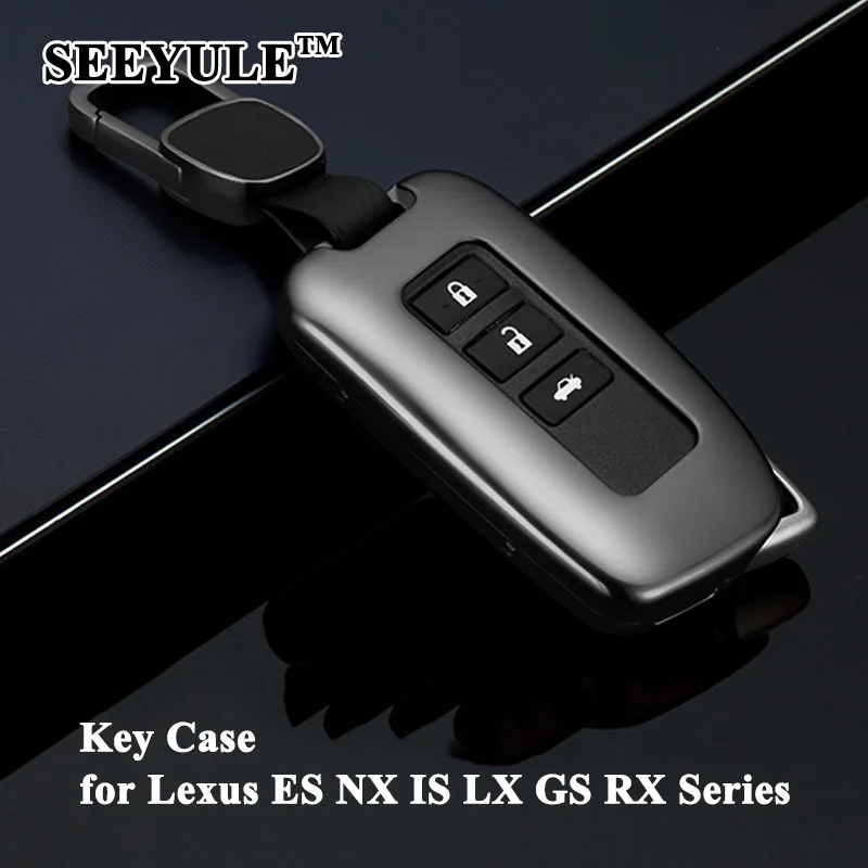 

1pc SEEYULE Aluminum Alloy Car Key Case Cover with Belt Key Shell Protector Accessories for Lexus ES NX IS LX GS RX Series ES200