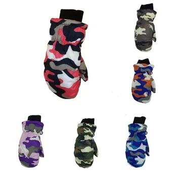 

New Outdoor Kids Winter Warm Snowboarding Camouflage Ski Gloves Snow Mittens Waterproof Cycling Skiing Gloves Skiing Accessories