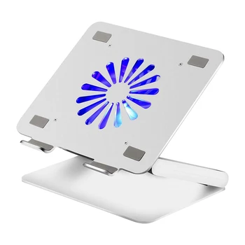 

10 to 17.3 Inches Notebook, Multi-Angle Adjustable Ergonomic Aluminum Riser Holder with Cooling Fan USB Hub