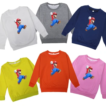 

2019 New Autumn Fashion Super Mario Bros Kids Toddler Christmas Sweatshirts Hipsters Kawaii Baby Sportswear
