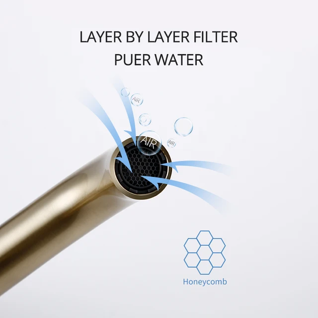 ห้องน้ำอ่างล้างหน้าล้างก๊อกน้ำแปรงทองร้อนเย็นแตะเดียวหลุมติดตั้งKnurling Leverจับ 4