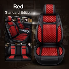 5-Seat Car PU Leather Linen Front Car Seat Covers Front Rear Fashion Style Auto Interior for Honda Odyssey Accord CR-V Civic