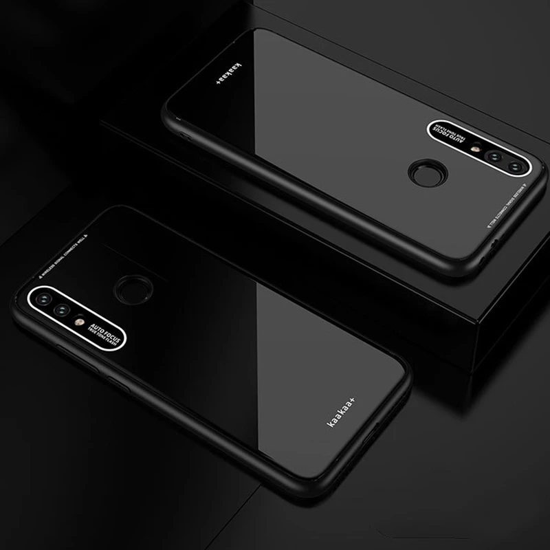 

Fashion Simple Phone Case For Xiaomi Redmi Note 7 K20 Pro Mi 8 9 SE Lite 9T Pro CC 9 9E TPU Acrylic Mirror Glass Back Cover
