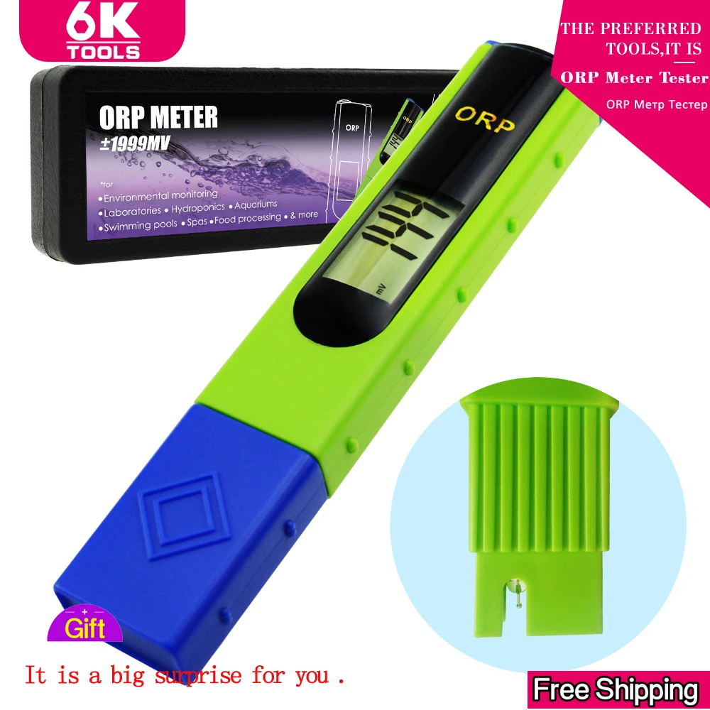 

ORP Meter Tester -1999~1999mV 1-point Calibration Oxidation Reduction Potential Water Orp Tester Controller Swimming Pools Redox