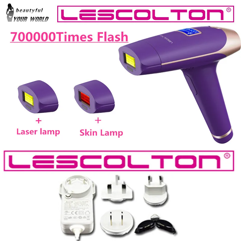 Purple 700000times Lescolton 6in 5в1 4в1 3в1 IPL эпилятор постоянное лазерное удаление волос с ЖК-дисплеем depilador лазерный Фотоэпилятор бикини - Цвет: Purple 700000times