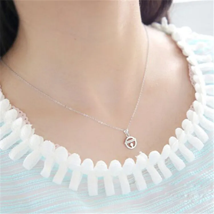 

S925 Fine Silver Bell Blue Fat Jingle Doraemon Clavicle Necklace