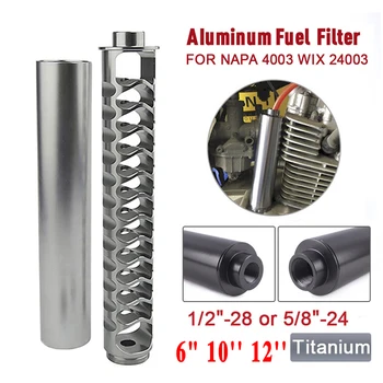 

6" 10'' 12'' Spiral Titanium 1/2-28 5/8-24 Fuel Trap Solvent Filters For NAPA 4003 WIX 24003 Single Core Car Fuel Filter