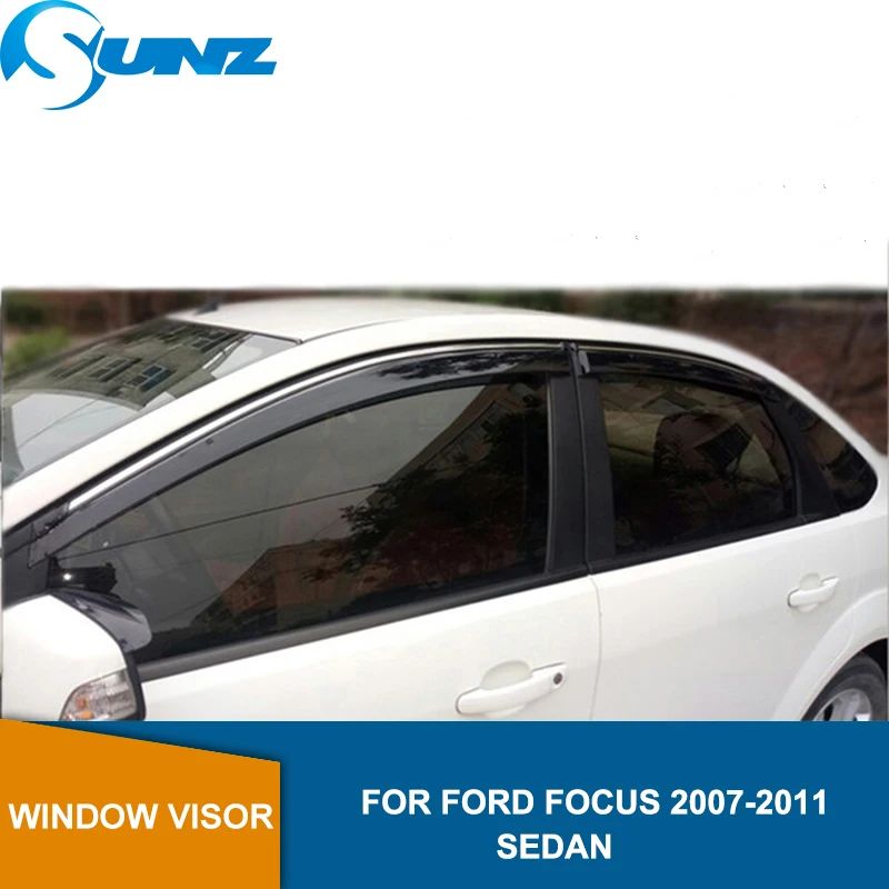 

Side Winodow Deflectors For Ford Focus 2007 2008 2009 2010 2011 Sedan Car Window Rain Protector Window Visor Vent Guard SUNZ
