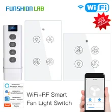 New WiFi RF Smart Ceiling Fan Light 2/3 Way Control Smart Life/Tuya APP RF Remote Speed Control Alexa Google Home Compatible