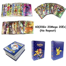 60 шт. серии Pokemones карты GX Мега тег команда EX TAKARA TOMY карточная игра битва карты