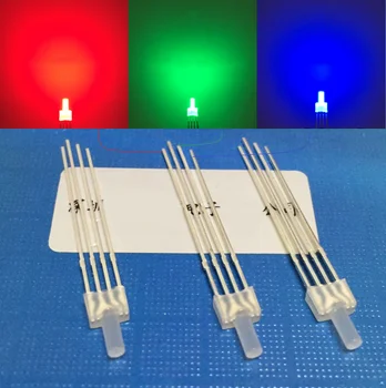 

2mm long flat head full color common red red green blue four feet colorful RGB square cylindrical LED lamp bead light emitting d