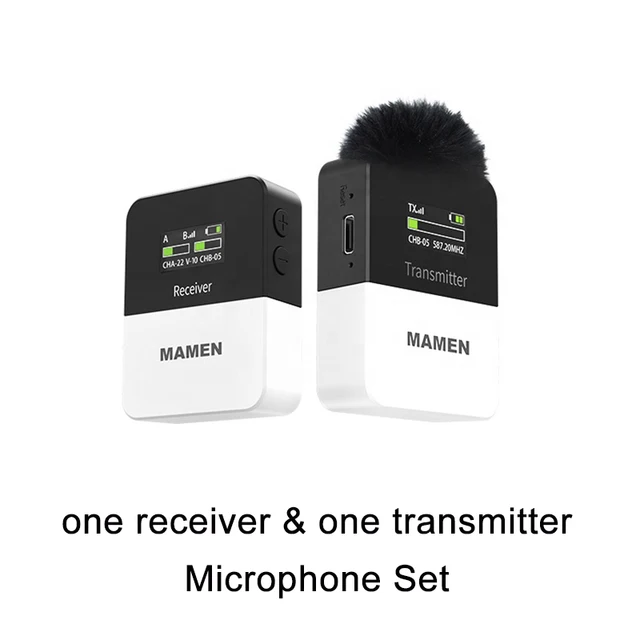 Mini UHF trådlöst lavaliermikrofonsystem med 800mAh batteri 50m pickup för DSLR-kamera telefon vlogg intervjuinspelning_voghion.com
