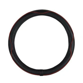 

Breathable Steering Wheel Cover Protector 38CM Anti-slip Replacement Parts Heat resistant Leather Car