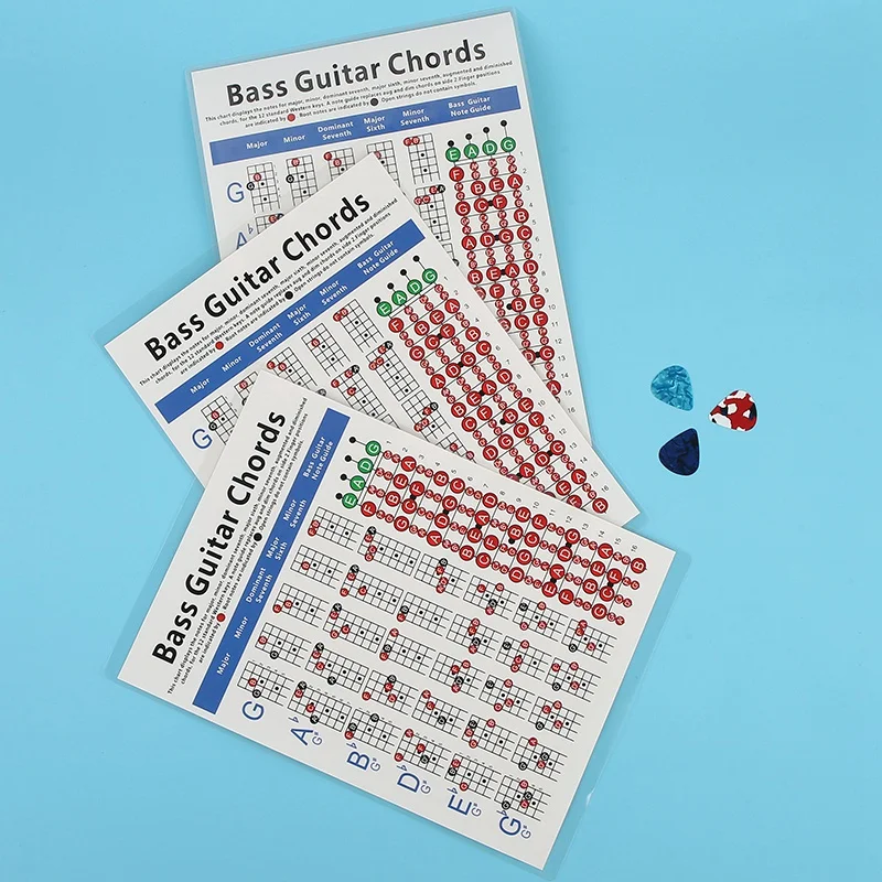 Хит-электрическая бас-гитара Chord Chart 4 струнная гитара Chord аппликатор схема упражнений