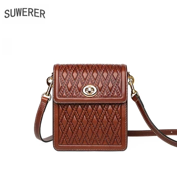 

SUWERER Women Genuine Leather bag quality cowhide bag fashion luxury handbags women bags designer bag handbag women famous brand