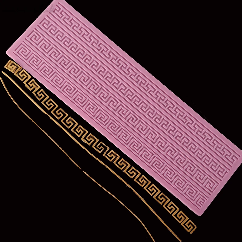 minsunbak Grid Cake Lace Mat Strip Lace Silicone Mould Cake Edge Decoration Tool Sugar Craft Embossing Mould