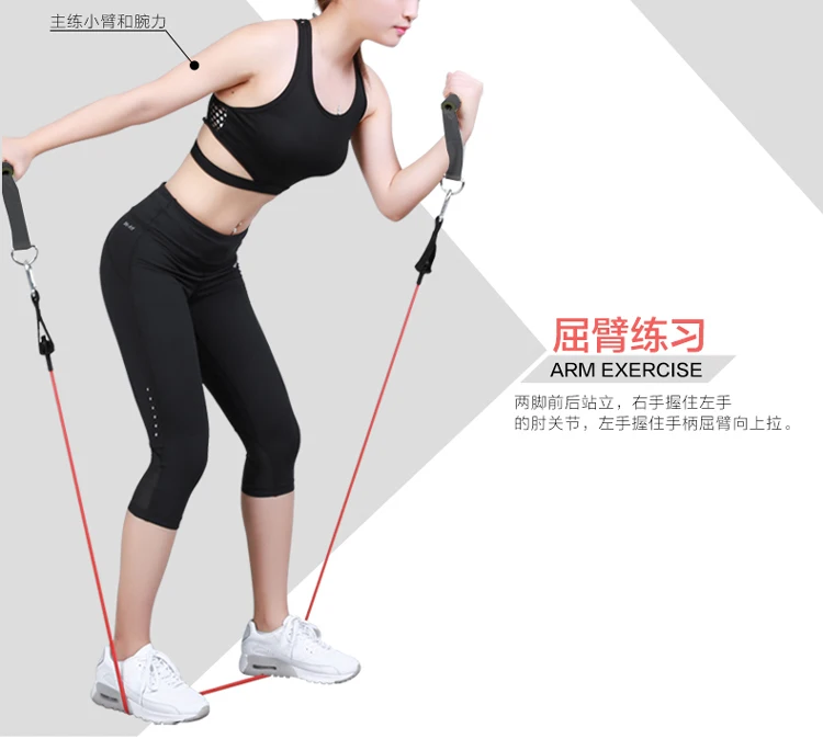Бытовая эластичная веревка, Тяговая веревка для рук, мышц, ног, силовая тренировка, физическая фитнес-резинка, повязка для волос, расширение груди