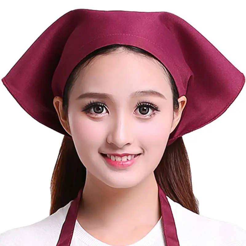 Wine Red Японский стиль для женщин и мужчин треугольный платок полотенце кухонный Ресторан шеф-повара шляпа унисекс стильный Повседневный Ресторан тюрбан Кепка - Цвет: Wine Red