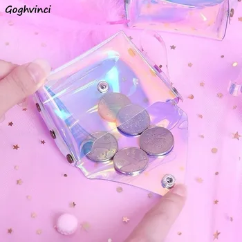 

Coin Purses Laser Transparent Small Chic Trendy Girls Sweet Cute Key Holder Wallet Waterproof Rivet Large-capacity Money Change