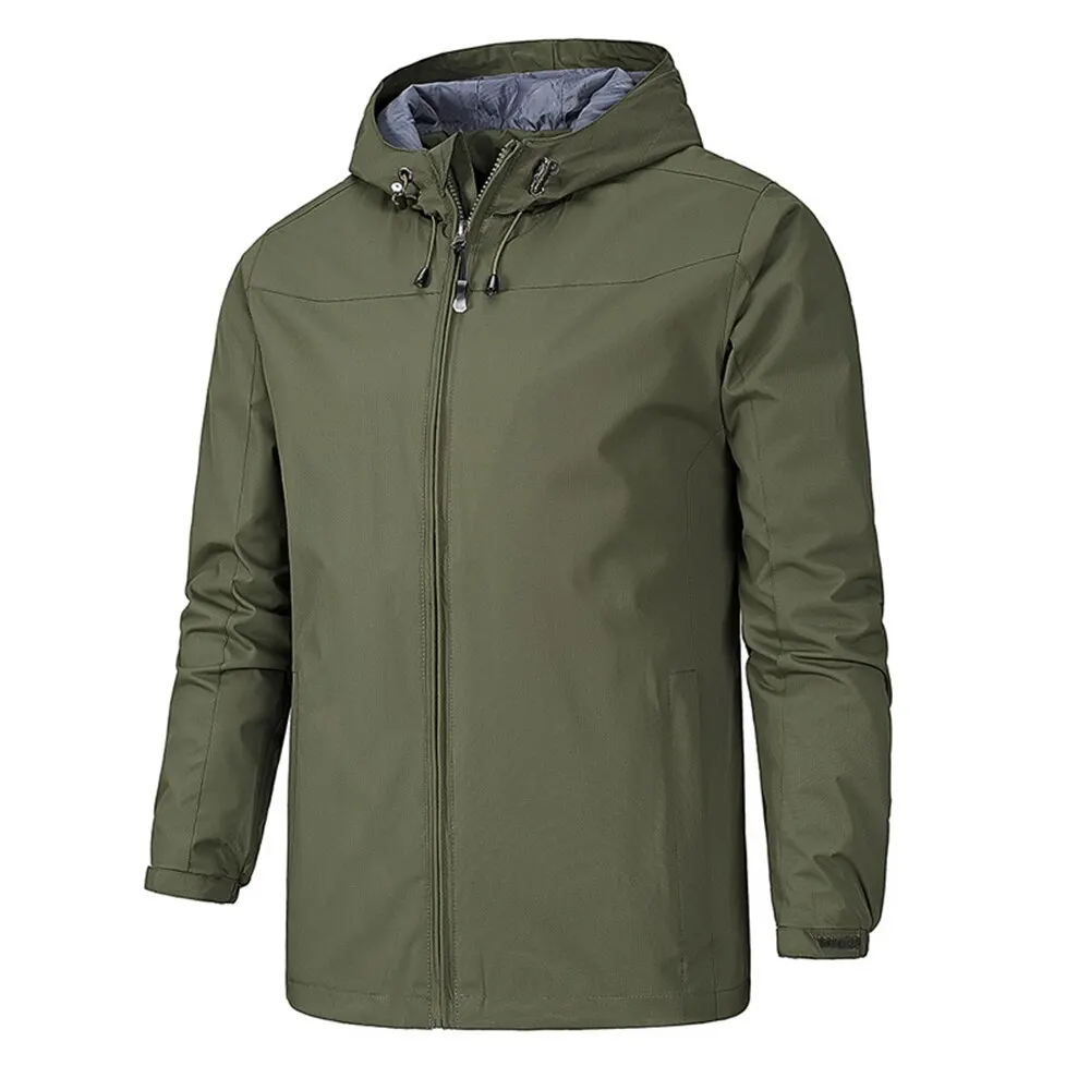 Army Green CALOFE, мужские водонепроницаемые куртки, теплые зимние ветрозащитные черные пальто, новинка, с капюшоном, на молнии, верхняя одежда, мужское пальто, уличная спортивная одежда - Цвет: Army Green