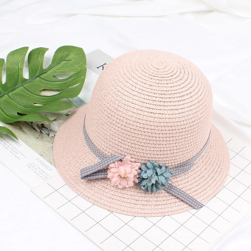 Fashion Cute Children'S Summer Straw Hat Sun Hat Beach Hat Adjustable