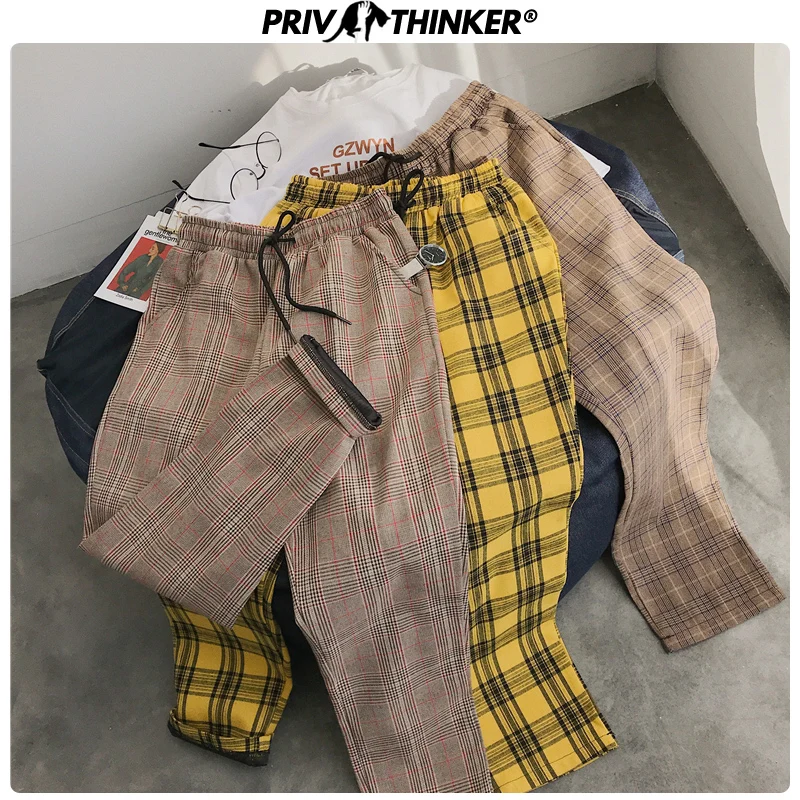 Privathinker, Харадзюку, клетчатые штаны для женщин, брюки, уличная одежда, женские шаровары, осенние женские повседневные штаны размера плюс