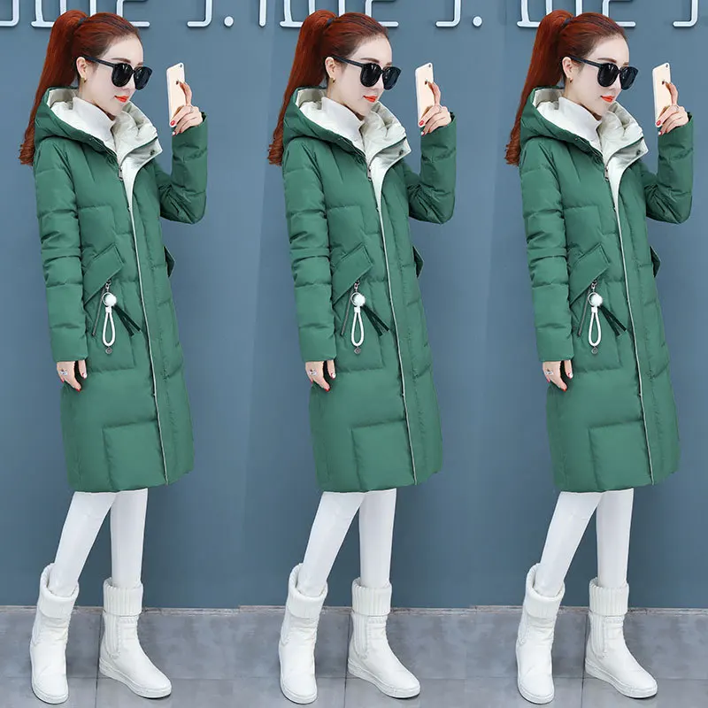 

Down Jacket Cotton-padded Clothes WOMEN'S Dress Mid-length 2019 Winter New Style Short-height INS Thick Fashion Cotton Overcoat