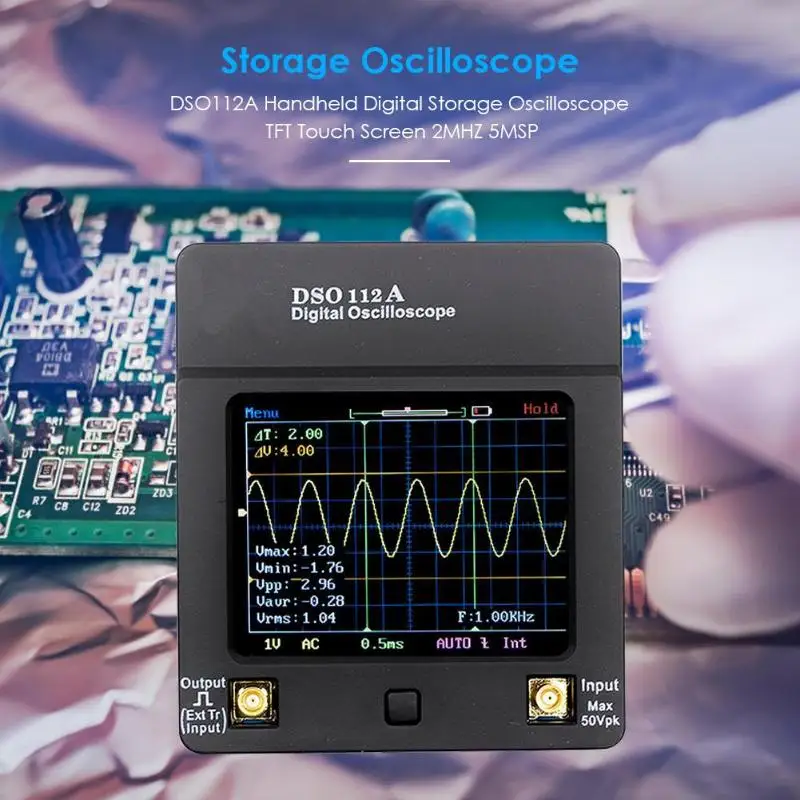 DSO112A на тонкопленочных транзисторах на тонкоплёночных транзисторах Сенсорный экран 2 МГц 5 Мбит/с портативный цифровой запоминающий осциллограф электронный измерительный инструмент