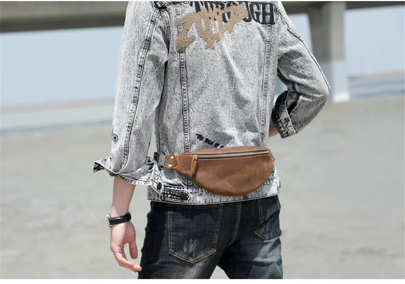 Woosir Men's Cowhide Leather Simple Sling Bag