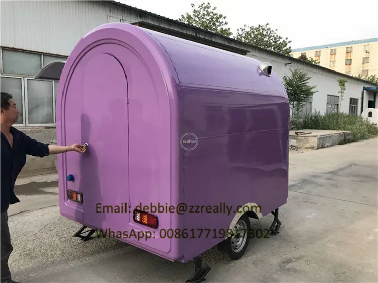 Фиолетовый цвет RL-220B 2,2 м длина передвижные тележки еды/Трейлер/мороженое грузовик с бесплатной доставкой по морю
