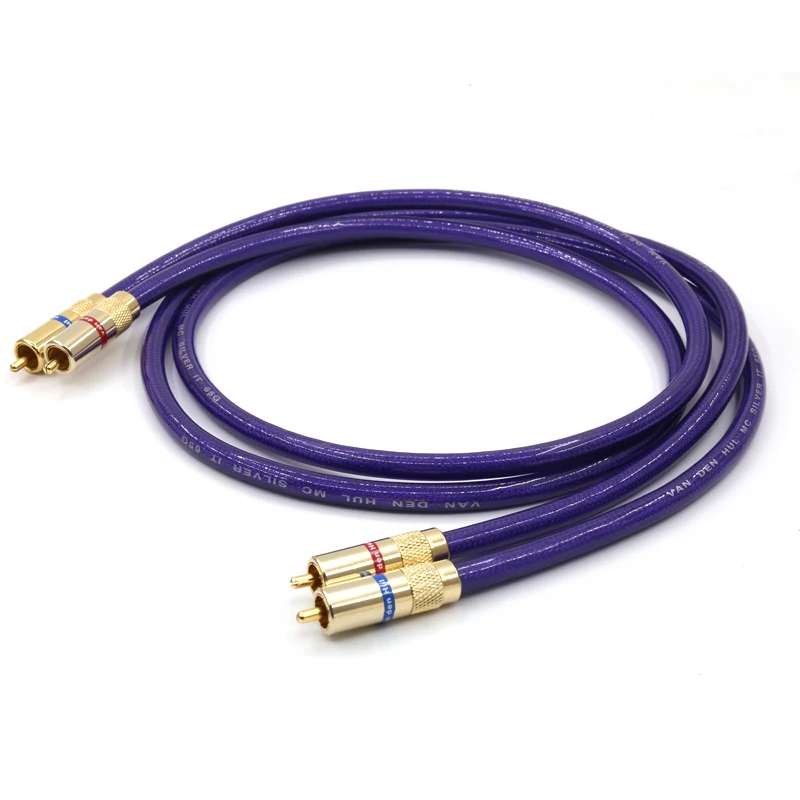 Пара Высокое качество MC-SILVER IT 65 RCA аудио Межблочный кабель с позолоченным RCA штекером