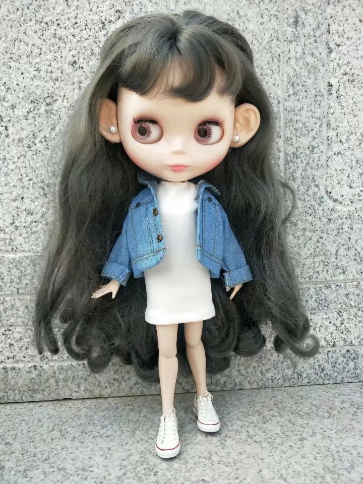 Blyth джинсовая куртка Озон пальто кукольный наряд(Fit blyth, BJD, озон, pullip, лат, licca, ob, kurhn, 1/6 кукла
