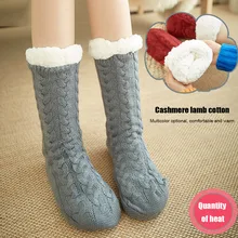 1Pair Winter Warm Ultra-Plush Slipper Socks 2019 New Thick Anti Slip Indoor Floor Ankle Cute Comfortable Women Socks hh