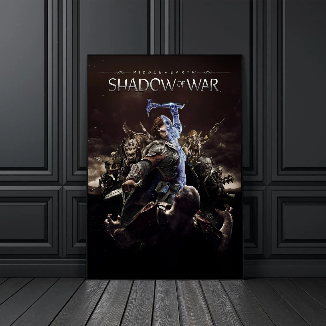 Middle Earth Shadow Of War Classic Retro Movie Poster Cover Canvas Print Poster Personalizzato Decorazione Della Casa Pittura Murale (Senza Cornice)