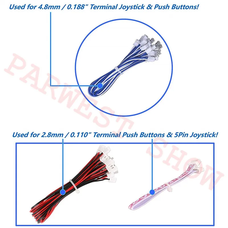 1 плеер аркадный джойстик DIY Kit Нулевая задержка USB энкодер ПК Sanwa Джойстик+ 8 шт. аркадная кнопка для Mame Jamma с проводным жгутом